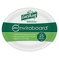 25 Castaway Plates Oval 320Mm Biodegradable 9 Inch