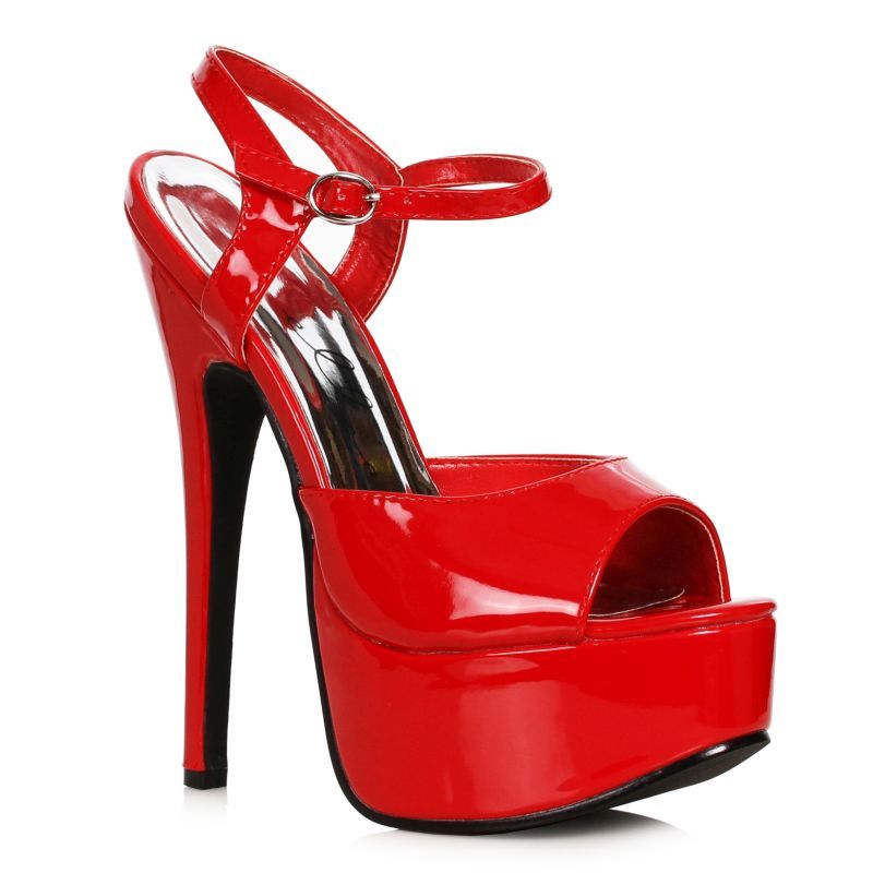 Ellie Shoes Stiletto Sandal Black 6.5In - Red - 8