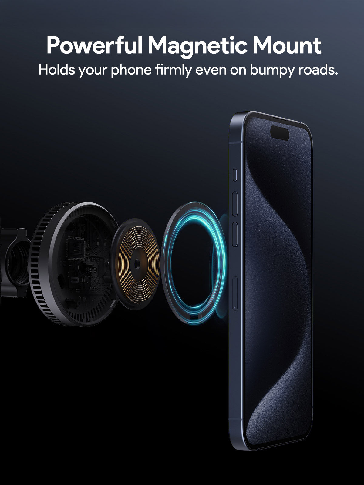 Aukey MagFusion Dash Pro Qi2 Active Cooling Wireless Charging Phone Mount