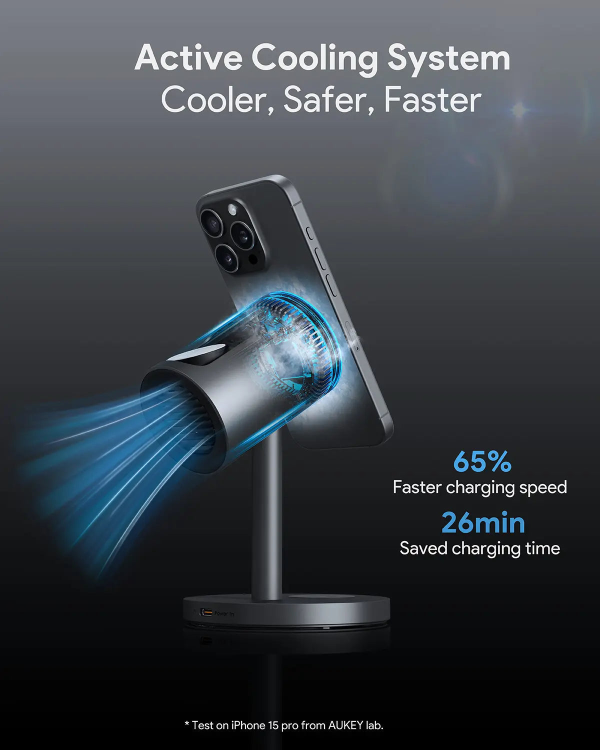 Aukey MagFusion 3-in-1 Pro Qi2 Active Cooling Wireless Charging Station