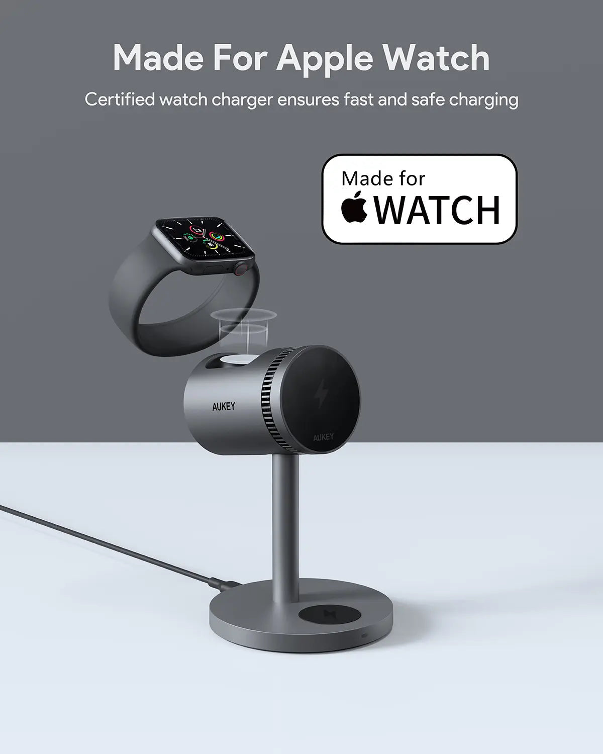 Aukey MagFusion 3-in-1 Pro Qi2 Active Cooling Wireless Charging Station