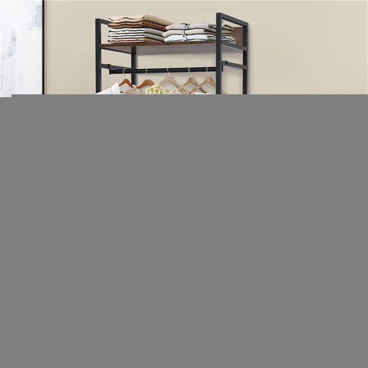 Metal Garment Rack Coat Stand MDF & Iron Organizer