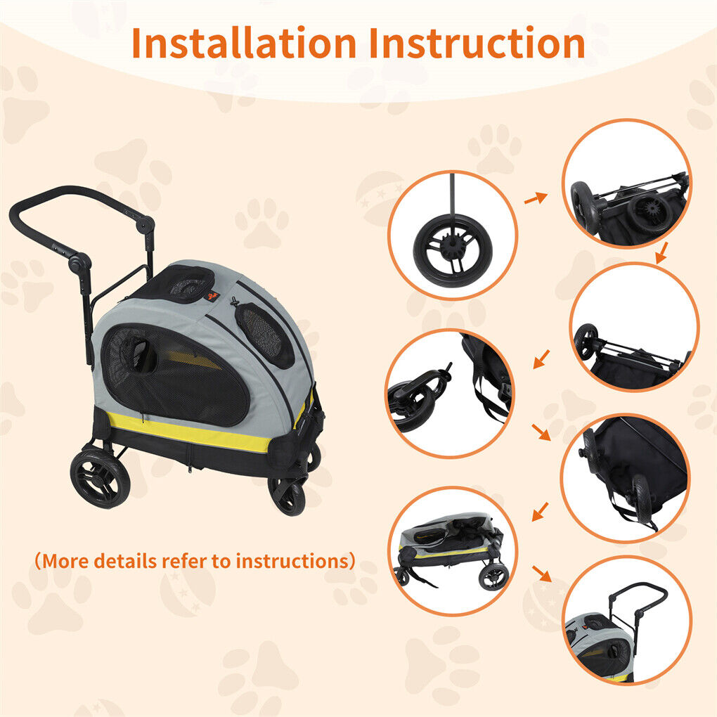 Dog Stroller Car Mounted Outdoor Pet Cart