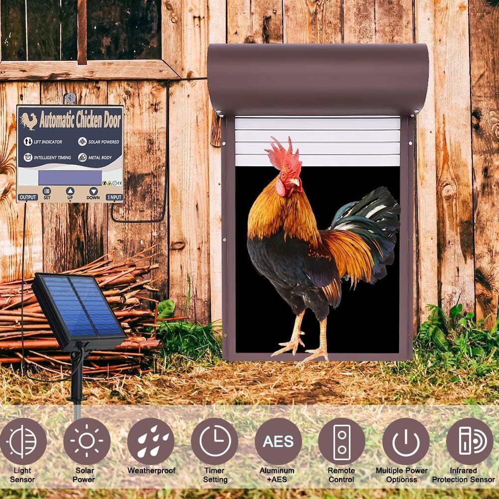 Automatic Chicken Coop Door Opener with Gate Light Sensor Remote