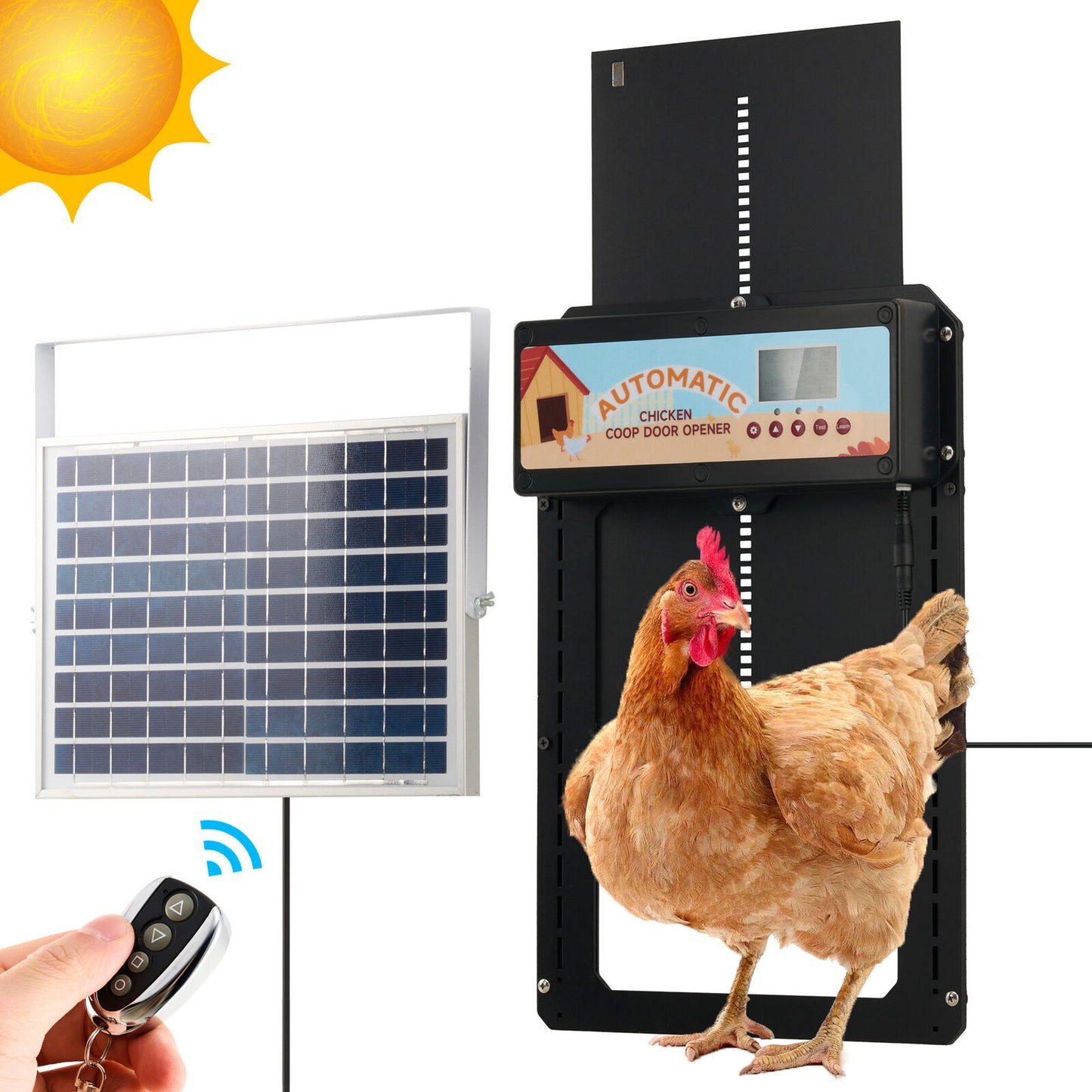 Automatic Chicken Coop Door Solar/Battery/AC 6W Aluminum Copper