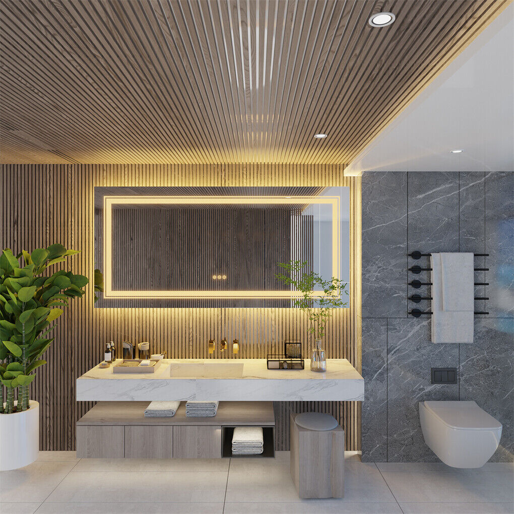 600x800mm LED Bathroom Mirror RBG Anti-Fog Aluminum