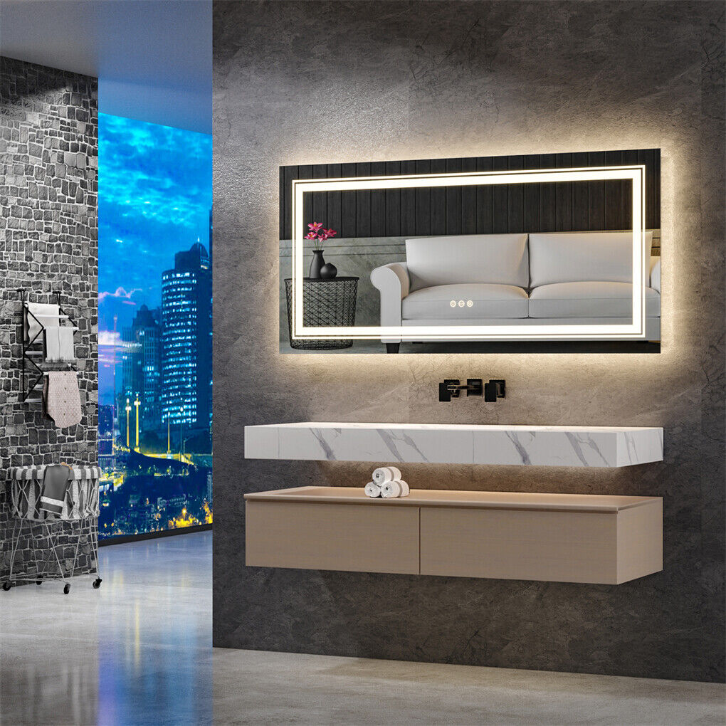 600x800mm LED Bathroom Mirror RBG Anti-Fog Aluminum