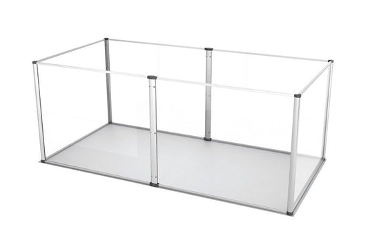 Clear Acrylic Dog Playpen 124x63x40CM, 6 Panels Cage