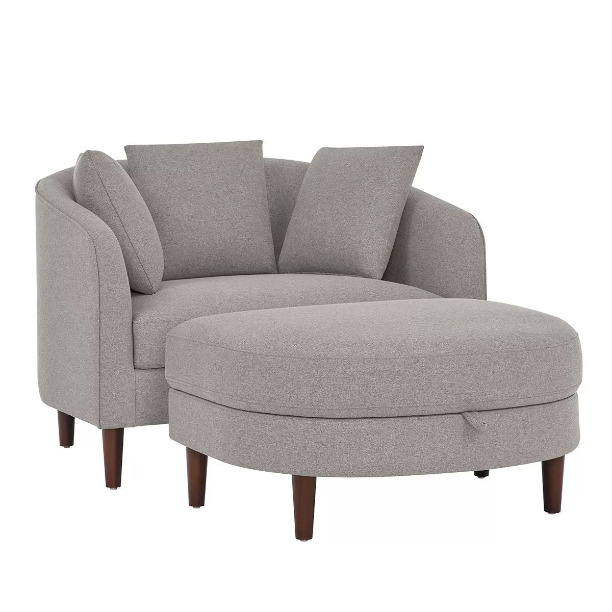 Accent Chair with Storage Ottoman