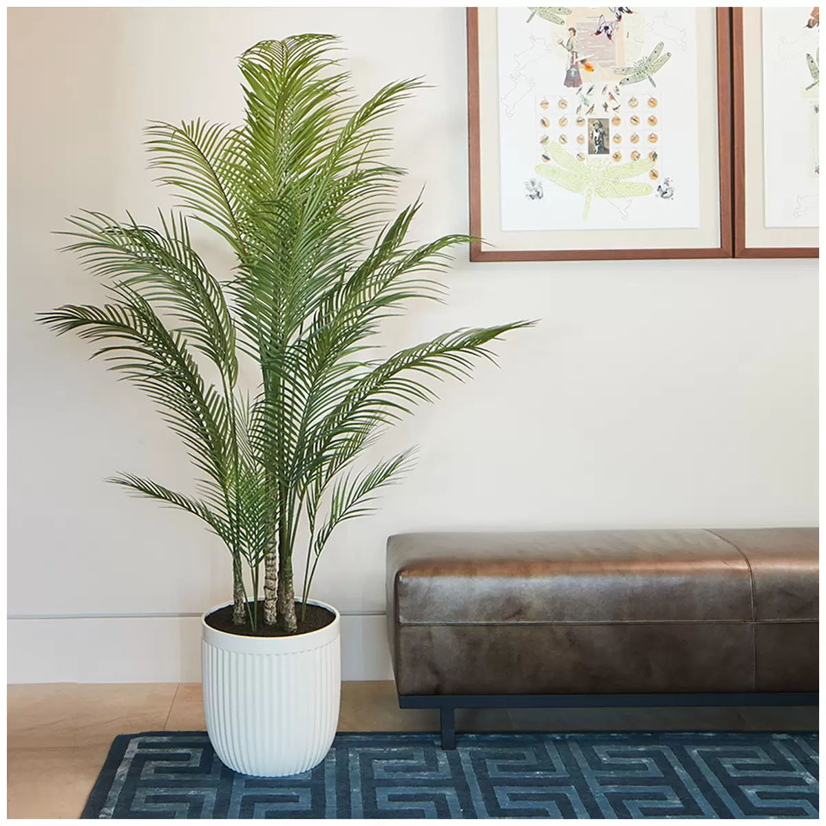 Artificial Palm Tree In Ribbed Pot 2M