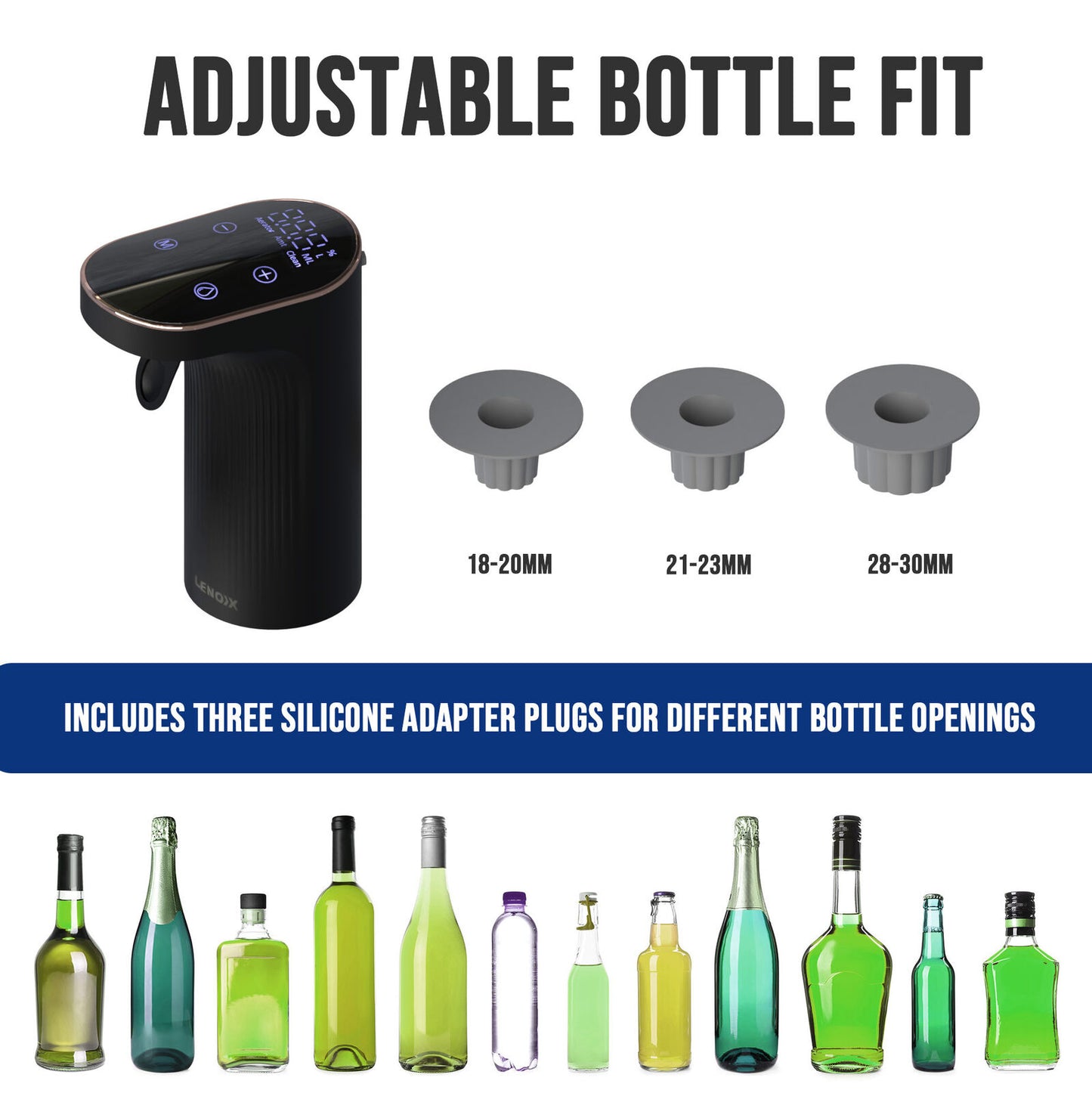 Instant Wine Aerator & Dispenser with Adjustable Bottle Fit