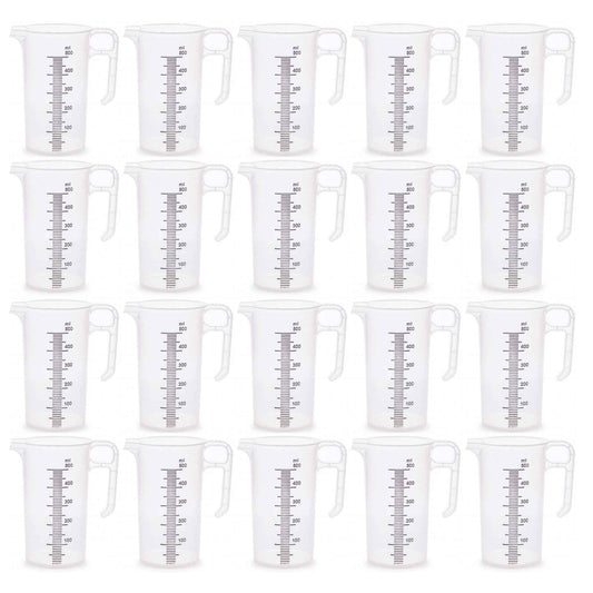 20x 500ml Measuring Jug Strong Clear Plastic Propylene BPA 5 Food Grade Pro-Jug