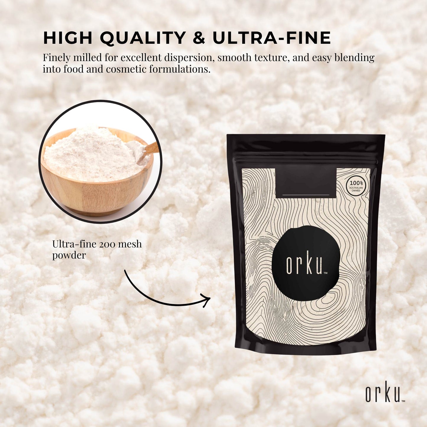 Orku 100g Xanthan Gum Thickener Pure Fine Powder 200 Mesh FCC E415 Food Additive