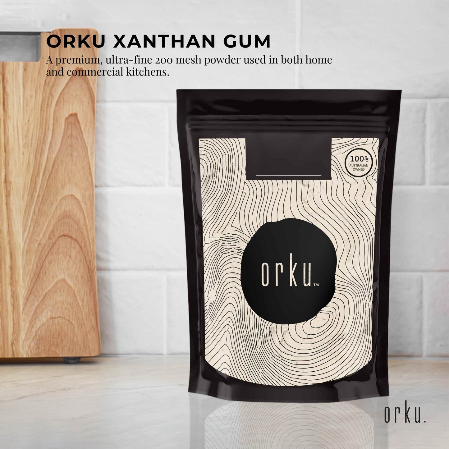 Orku 1Kg Xanthan Gum Thickener Pure Fine Powder 200 Mesh FCC E415 Food Additive