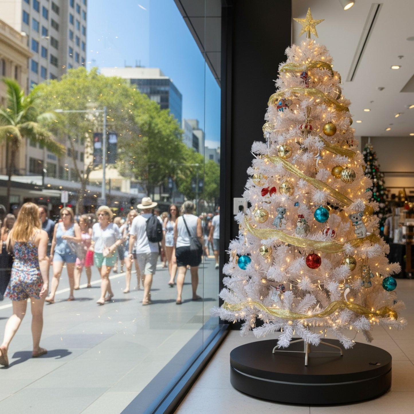 Christabelle 80cm 200kg Commercial Electric Display Turntable Power Outlet Black