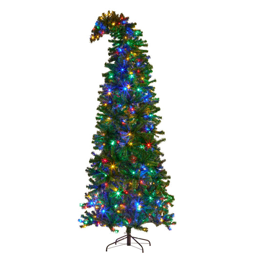 Christabelle Bad Santa 2.3m Curved Multicolour Pre-Lit Christmas Tree with 1240 Tips