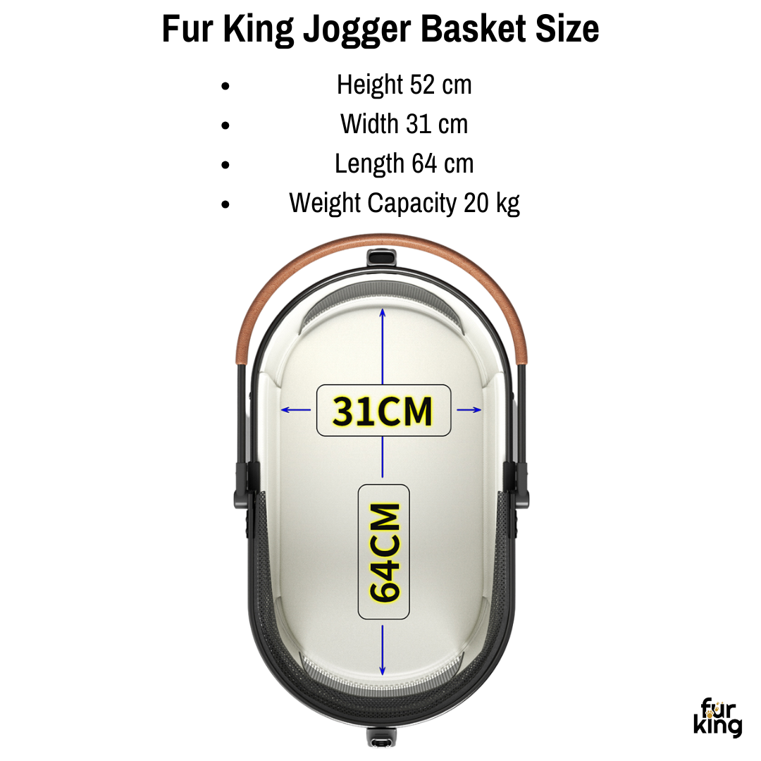 Fur King Jogger Pet Pram / Stroller - Black
