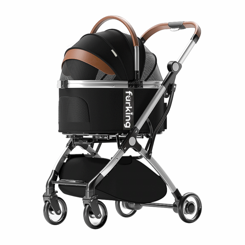 Fur King Lux Pet Pram / Stroller - Black