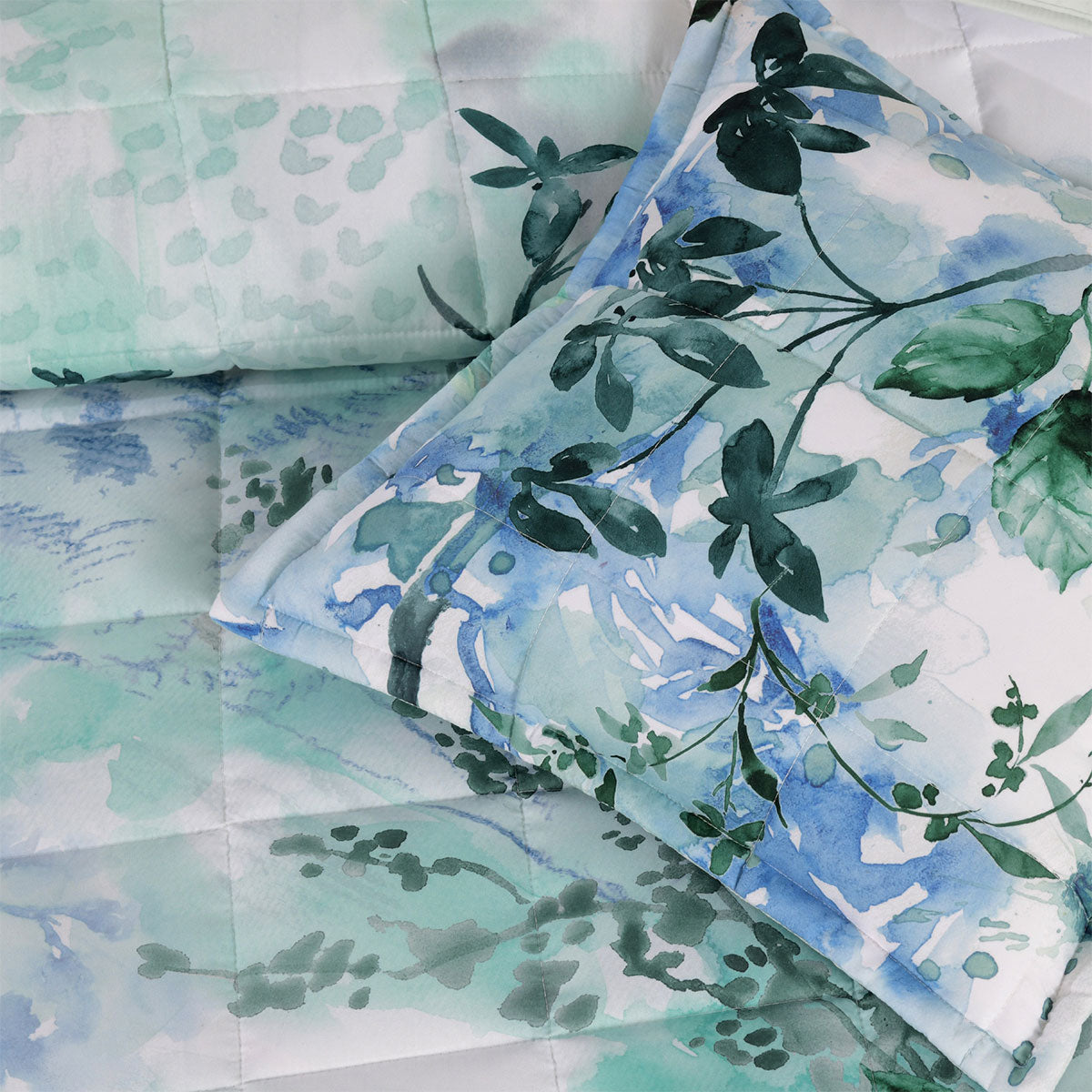 Bianca Woodbury White Botanical Printed Bedspread Set Queen