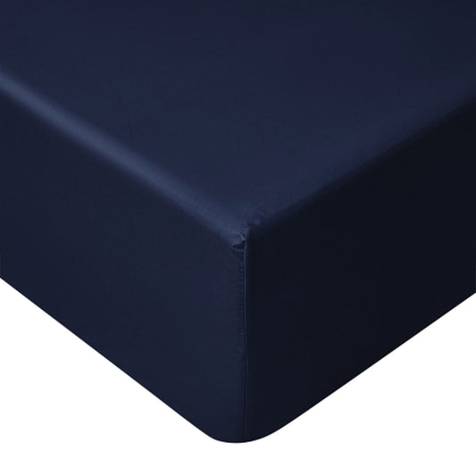 Accessorize Navy Bamboo Cotton Mega Fitted Sheet 50cm Wall Queen