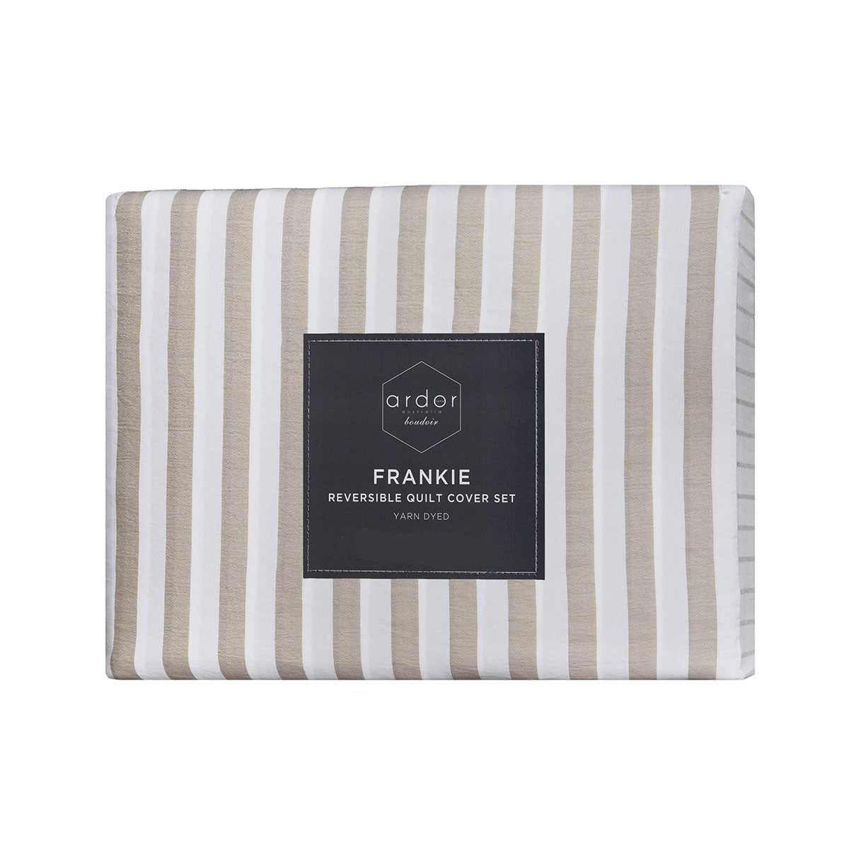 Ardor Frankie Natural Stripe Yarn Dyed Reversible Quilt Cover Set King