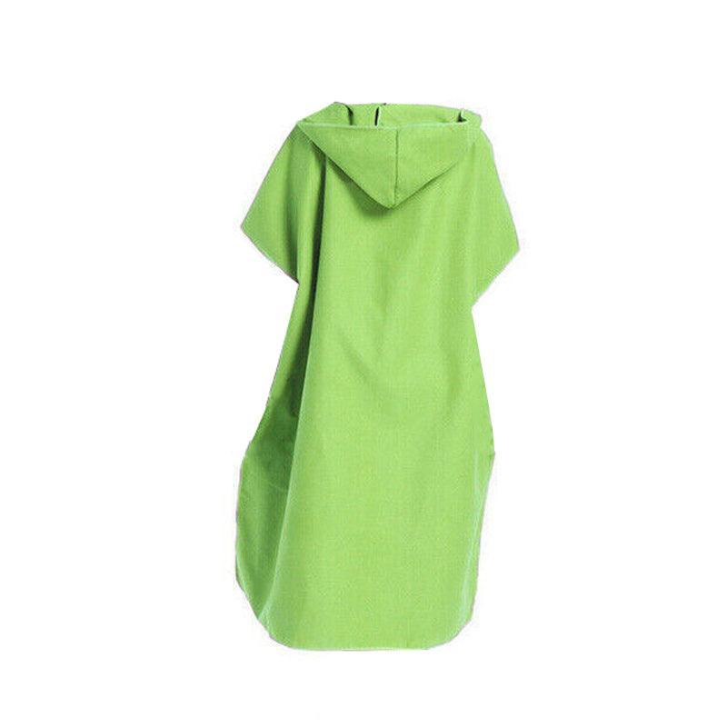 Adult Changing Robe Towel Bath Hooded Quick Dry Beach Towel Poncho Bathrobe - Grey