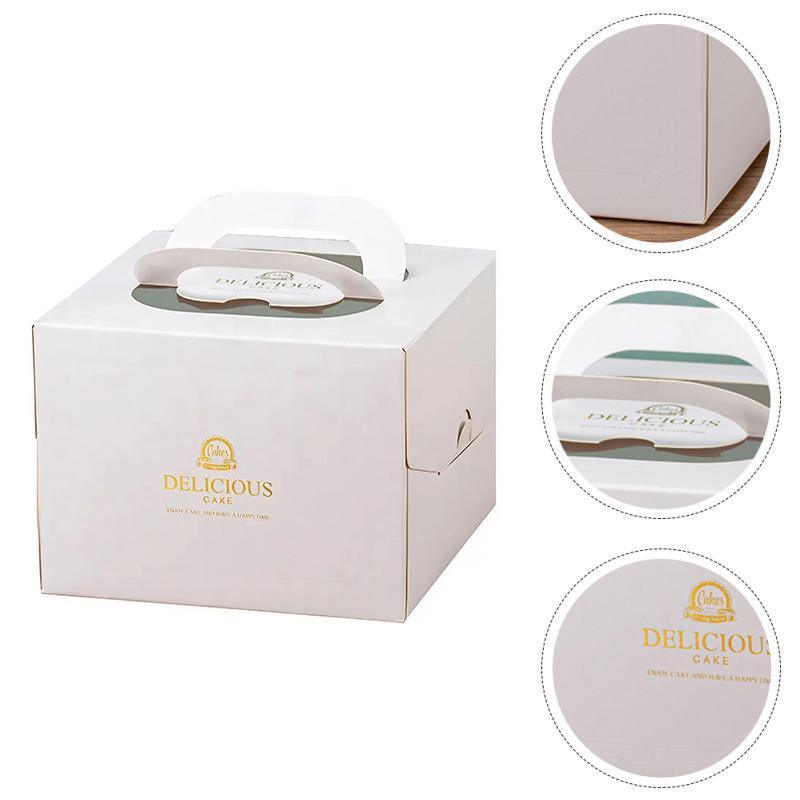 30PCS White Portable Cake Boxes Display Window Packing Case Party with Handle Birthday - 12 inch