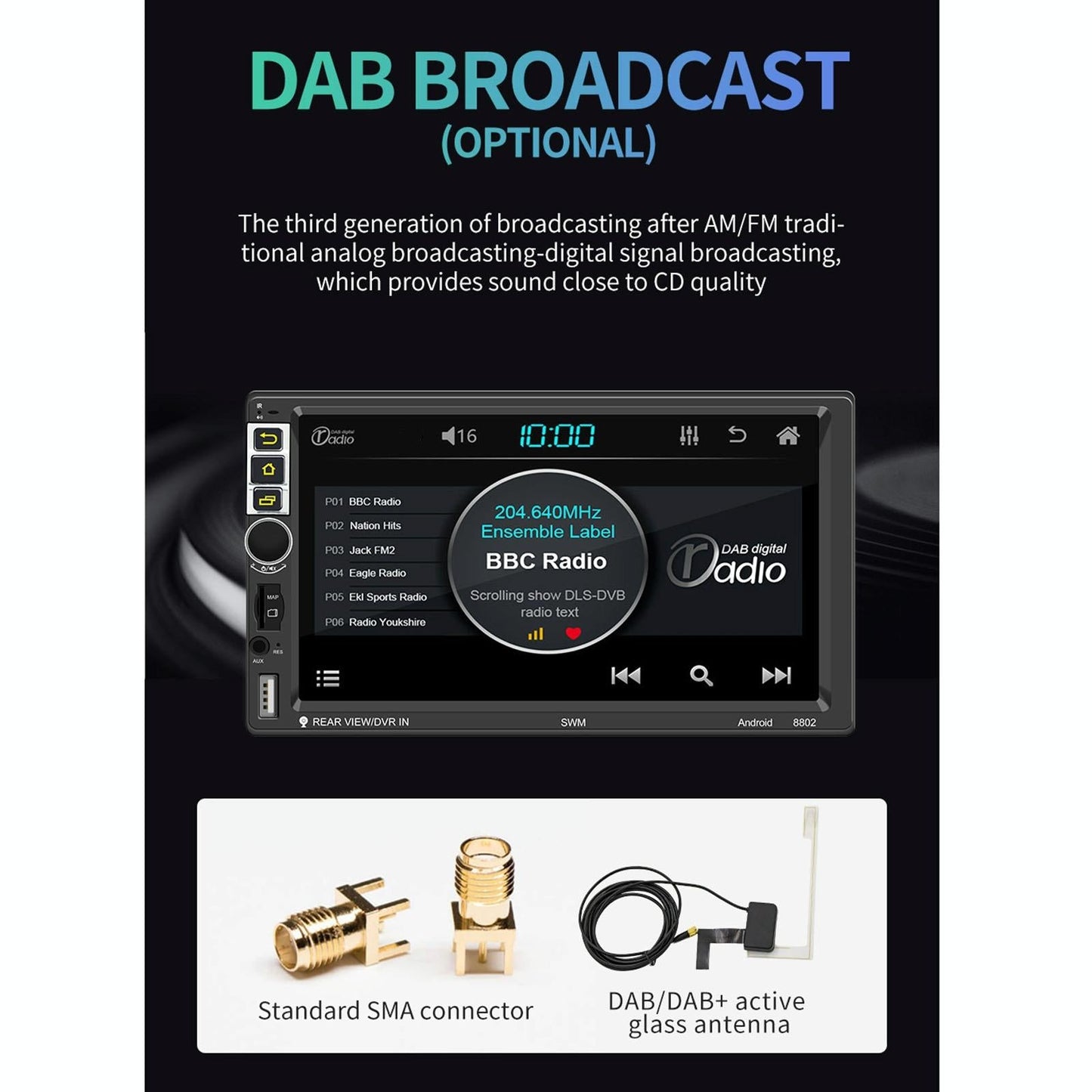 7 Inch Car Android Player Gps Navigation Bluetooth Fm Radio Carplay Mirror Link Wifi Steering Wheel Control