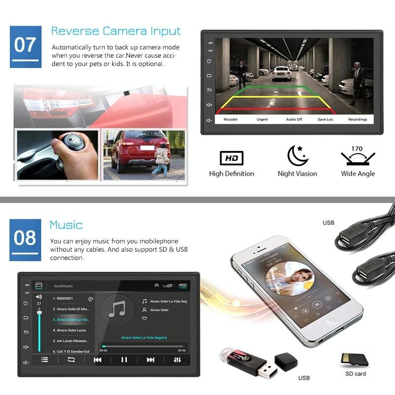 7 Inch Android Navigation Wifi 1 + 32G Gps Bluetooth Car Mp5 Player