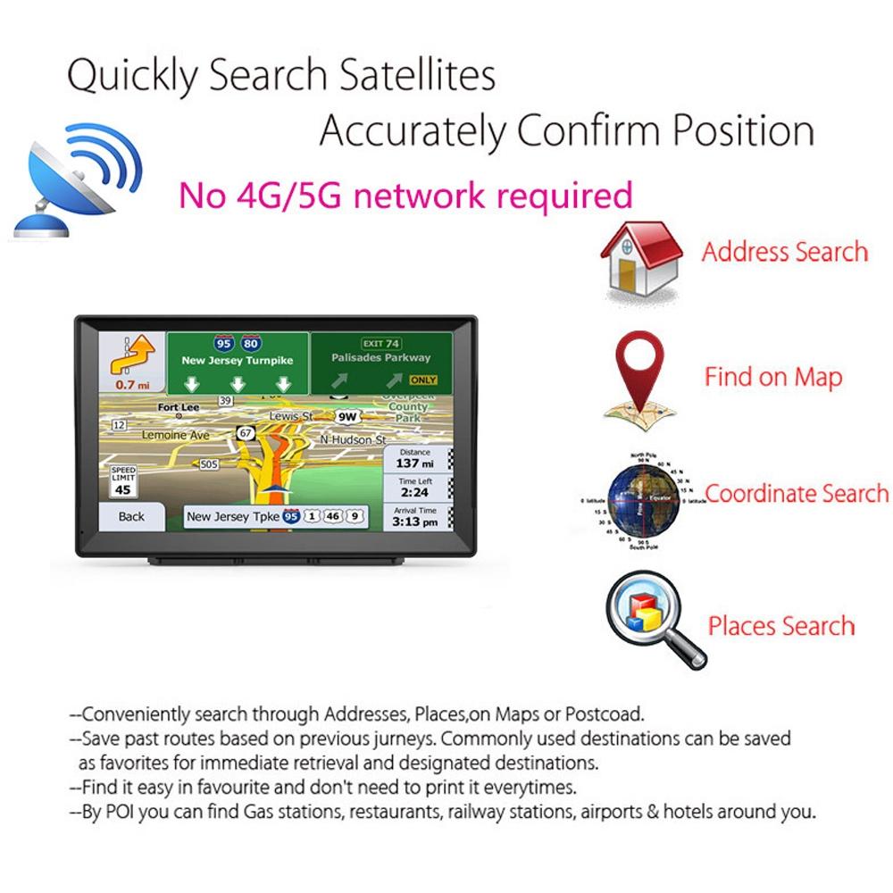 8 Inch Car Gps Navigator - 9 Screen Bluetooth Africa Map - United States Canada Mexico Map