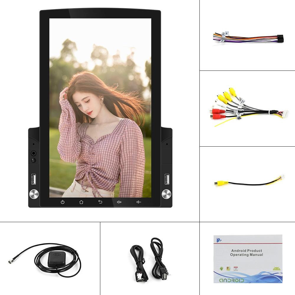 9.7 Inch Vertical Screen Android Car Mp5 Player With Hd 2.5D Glass - Navigation All-In-One