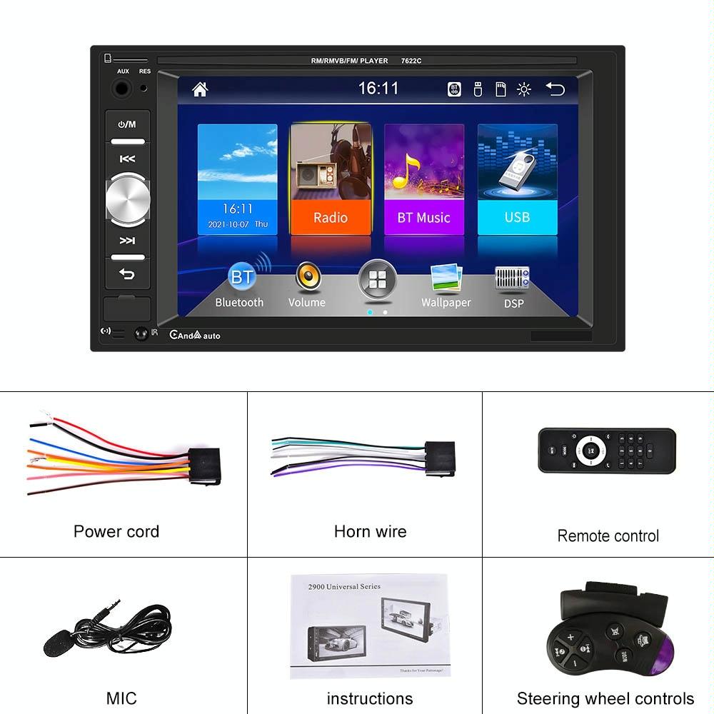 6.2 Inch Dual Spindle Hd Car Mp5 Player With Carplay - Universal Fit