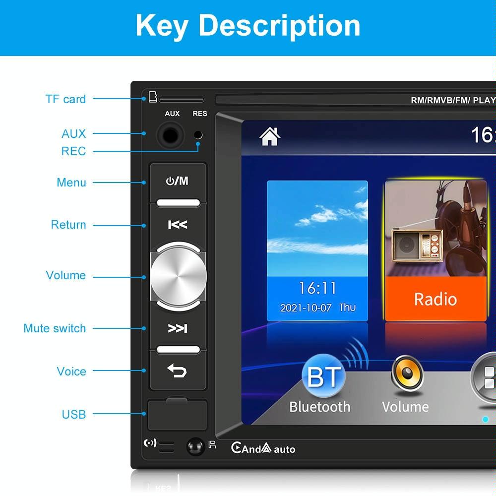 6.2 Inch Dual Spindle Hd Car Mp5 Player With Carplay - Universal Fit