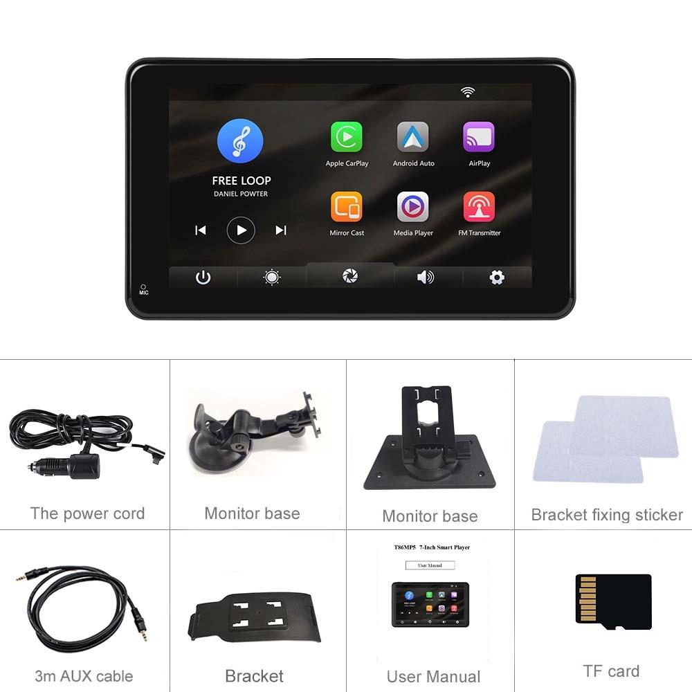 7 Inch Hd Smart Screen Carplay Android Auto 16G Memory Card