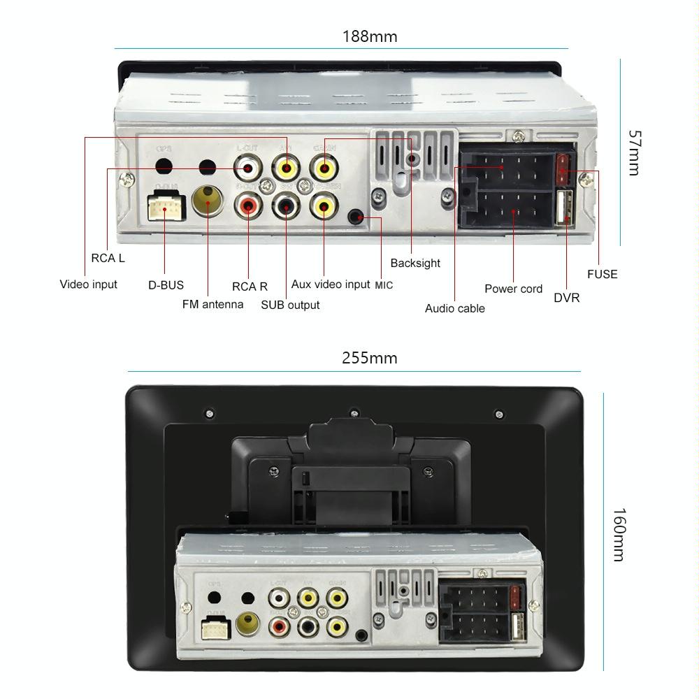 10.1 Inch Full Screen Touch Hd Mp5 Carplay Player - Wired
