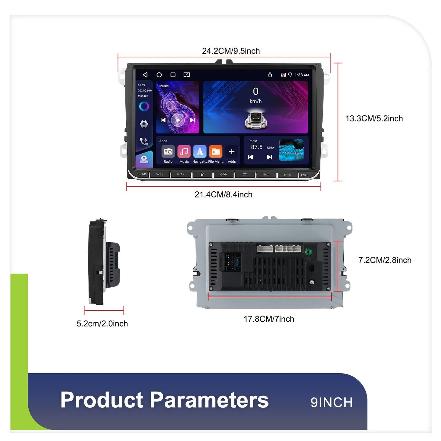 Android 13 Multimedia Player For Vw - 4 + 64G - 9-Inch