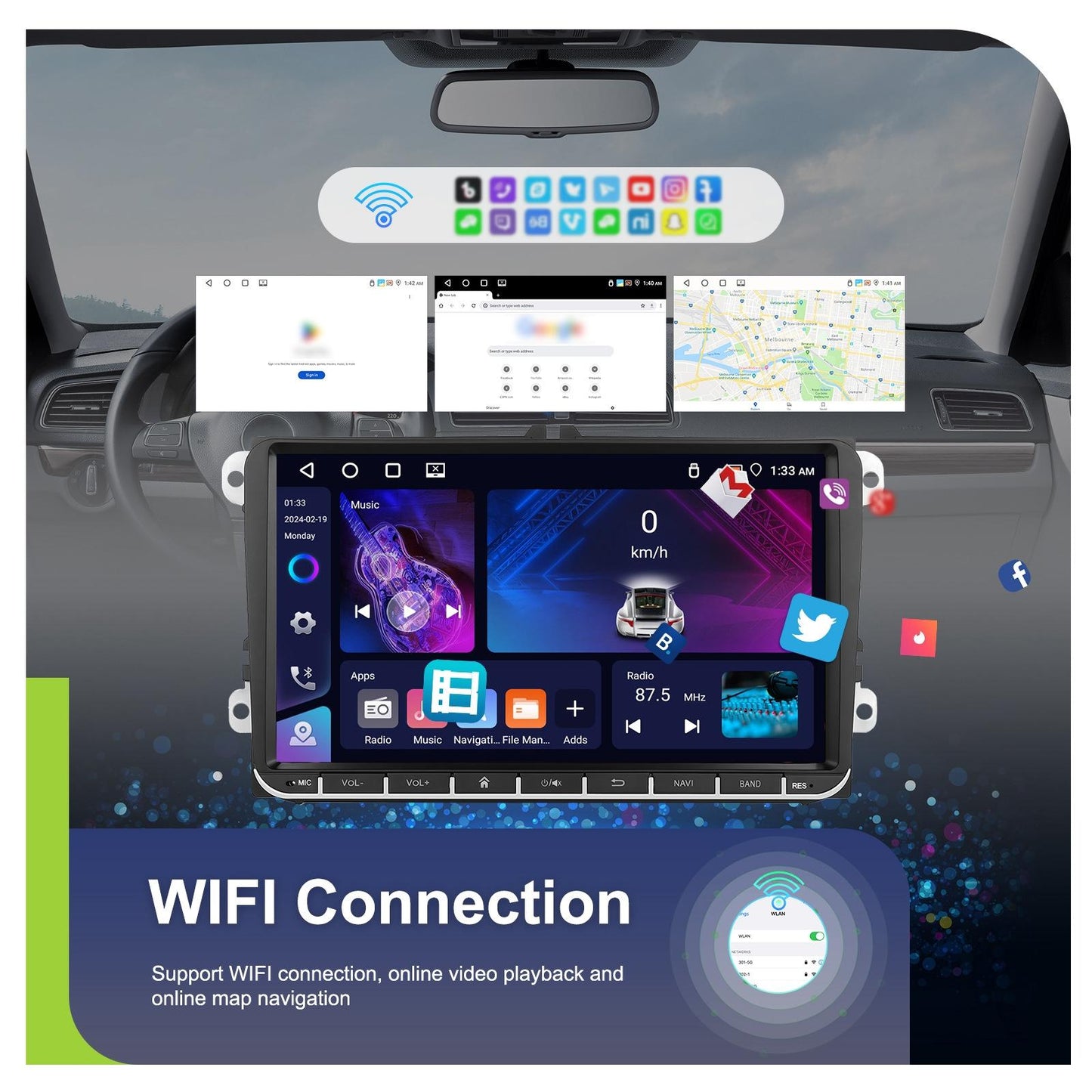 Android 13 Multimedia Player For Vw - 4 + 64G - 9-Inch