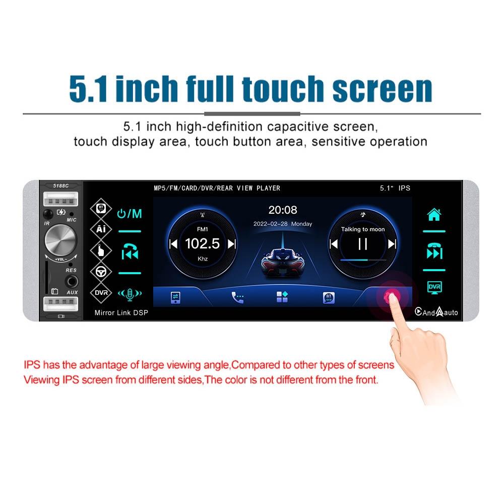 5.1 Inch Ips Capacitive Carplay Player - Single Button Control