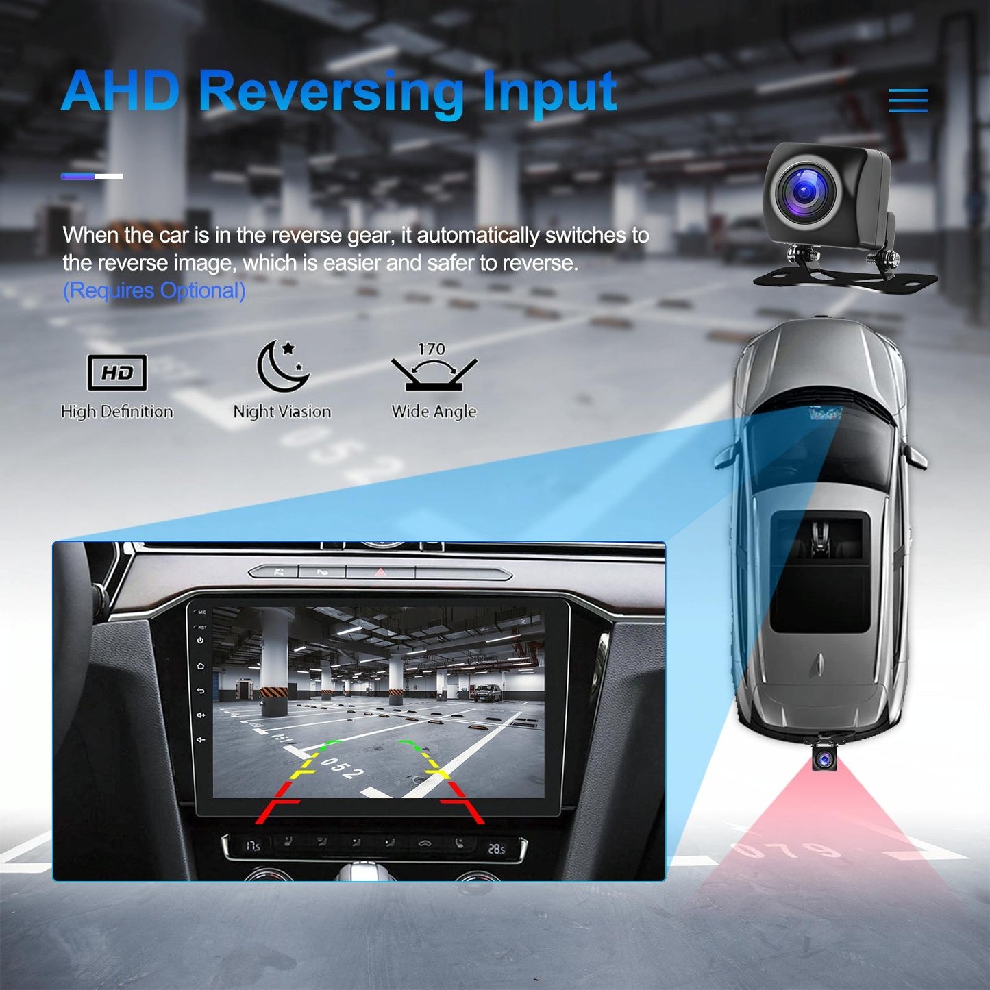 10 Inch Car Android Navigation Screen With Carplay - 2 + 64G