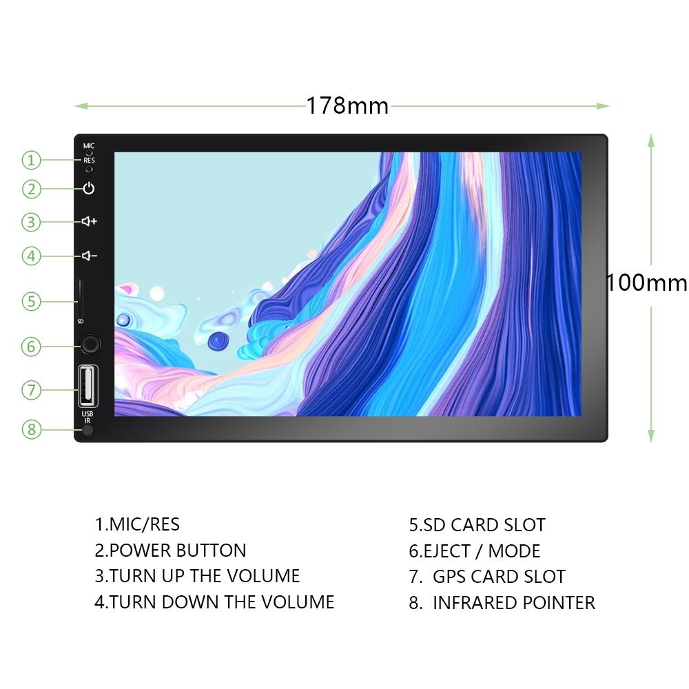 7 Inch Car Mp5 Player W / Fm Tf Bluetooth & Remote - Fits Most Vehicles