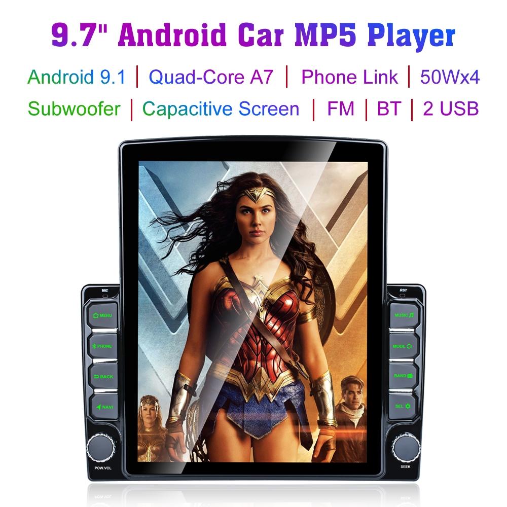 9.7 Inch Vertical Screen Car Android Mp5 Player - Phone Link Gps Fm Steering Wheel Control