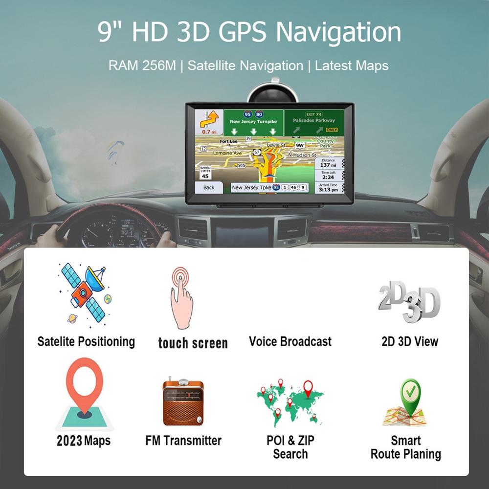 8 Inch Car Gps Navigator - 9 Screen Bluetooth Africa Map - Europe Map
