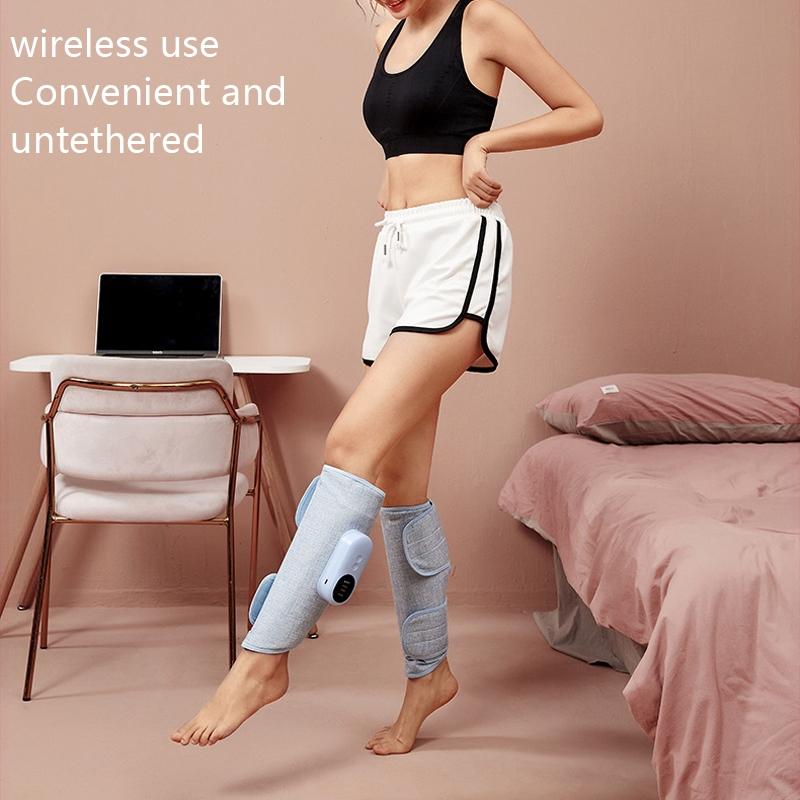 Wireless Leg Massager Blue Double Hot Compress + Air Pressure + Vibration