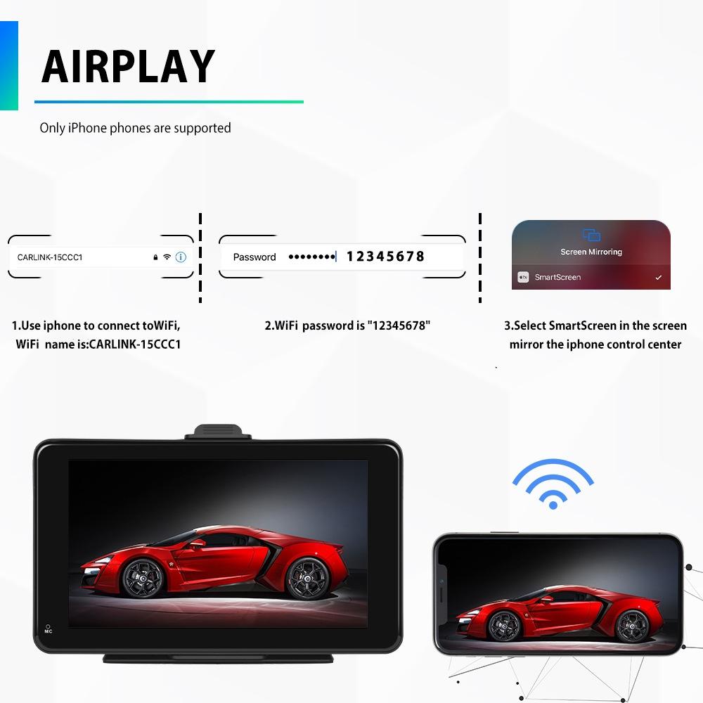 7 Inch Hd Smart Screen Carplay + Android Auto + Android - 64Gb