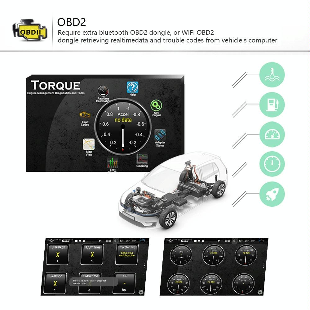 9 Inch Carplay Android10.0 Navigator For Volkswagen - 2 + 64G Central Control Screen