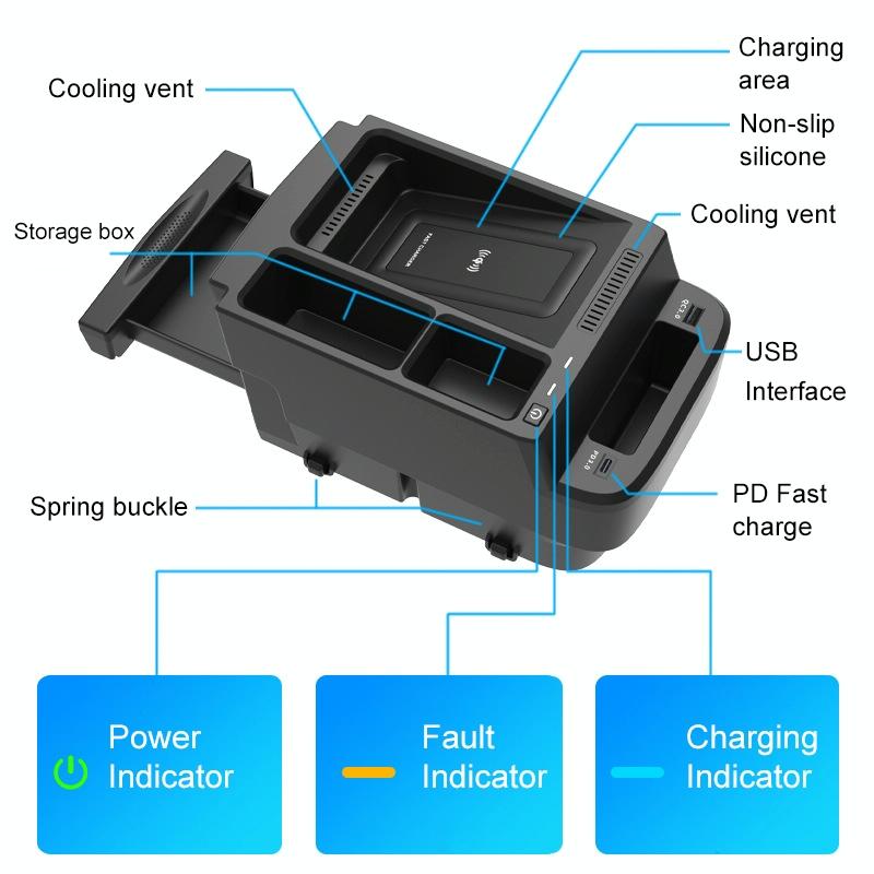 Wireless Car Charger for Honda Cr-v 2017-2022 - 10w Qi Standard Quick Charging