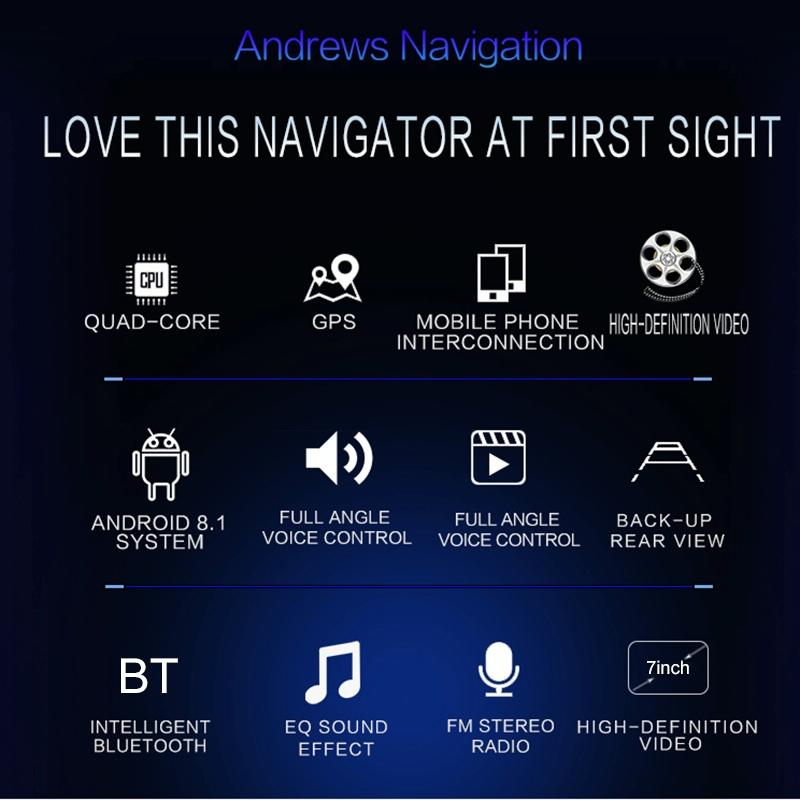 7 Inch Car Android Radio Receiver Fm / Bluetooth / Tf / Gps / Wifi 2Gb + 16Gb