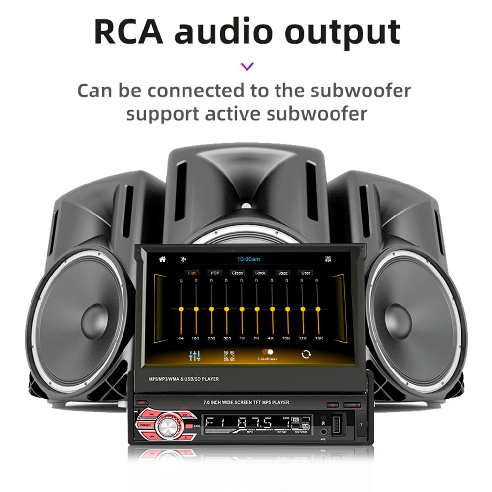 7 Inch Carplay Mp5 Player W / Retractable Screen Fm Bluetooth Tf Card - 9601C