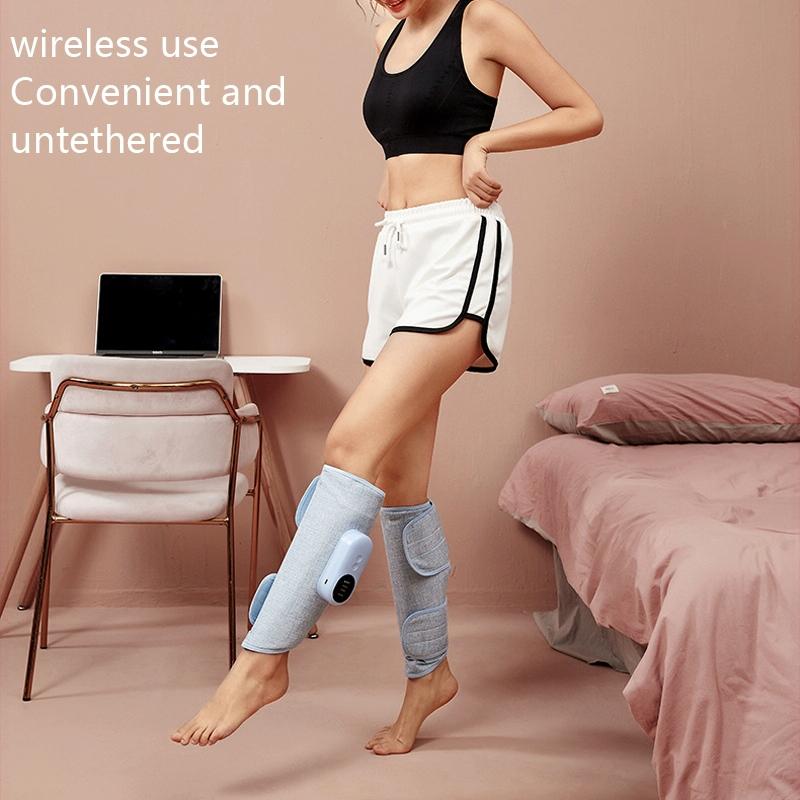Wireless Leg Massager Gray Double Hot Compress + Air Pressure + Vibration