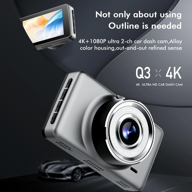 4k Dual Record Driving Recorder with Wifi and Night Vision